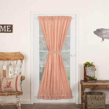 Sawyer Mill Charcoal/Blue/Red Ticking Stripe Door Panel 72